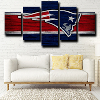 New England Patriots NFL Football Team Logo 5 Piece Canvas Wall Art Painting Wallpaper Poster Picture Print Photo Decor