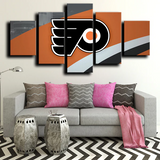 Philadelphia Flyers Logo NHL Hockey Sports Team 5 Piece Canvas Wall Art Painting Wallpaper Poster Picture Print Photo Decor