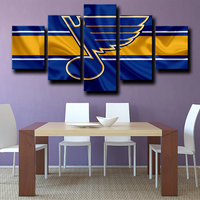 St. Louis Blues NHL Hockey Sports Team Logo Gold & Blue 5 Piece Canvas Wall Art Painting Wallpaper Poster Picture Print Photo Decor
