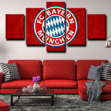 Bayern Munich Bundesliga Football Team Logo 5 Piece Canvas Wall Art Painting Wallpaper Poster Picture Print Photo Decor