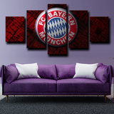 Bayern Munich Football Club Logo Bundesliga Team 5 Piece Canvas Wall Art Painting Wallpaper Poster Picture Print Photo Decor