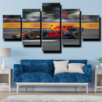 Red Bull Racing Formula 1 Car No 33 Sports Car 5 Piece Canvas Wall Art Painting Wallpaper Poster Picture Print Photo Decor