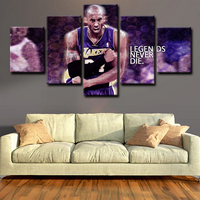 Legend Kobe Bryant Los Angeles Lakers NBA Basketball 5 Piece Canvas Wall Art Painting Wallpaper Poster Picture Print Photo Decor