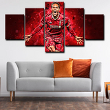 Virgil van Dijk Liverpool Football Club Defender 5 Piece Canvas Wall Art Painting Wallpaper Poster Picture Print Photo Decor