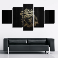 Premier League Football Team Liverpool FC Logo 5 Piece Canvas Wall Art Painting Wallpaper Poster Picture Print Photo Decor