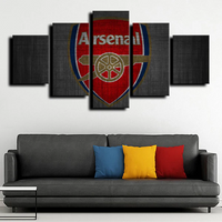 Arsenal The Gunners Premier League Football Team Logo 5 Piece Canvas Wall Art Painting Wallpaper Poster Picture Print Photo Decor