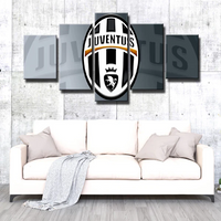 Italian Football Club Juventus FC Logo Soccer Team 5 Piece Canvas Wall Art Painting Wallpaper Poster Picture Print Photo Decor