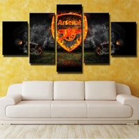 Premier League Football Team Arsenal FC Logo 5 Piece Canvas Wall Art Painting Wallpaper Poster Picture Print Photo Decor