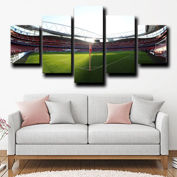 Emirates Stadium Arsenal FC Football Club Premier League 5 Piece Canvas Wall Art Painting Wallpaper Poster Picture Print Photo Decor