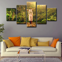 Kobe Bryant NBA Basketball Legend Los Angeles Lakers 5 Piece Canvas Wall Art Painting Wallpaper Poster Picture Print Photo Decor