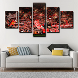 Liverpool FC Fans in Full Glory Anfield Atmosphere 5 Piece Canvas Wall Art Painting Wallpaper Poster Picture Print Photo Decor