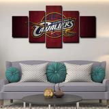 Cleveland Cavaliers NBA Basketball Sports Logo 5 Piece Canvas Wall Art Painting Wallpaper Poster Picture Print Photo Decor
