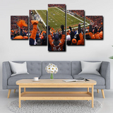 NFL Football Team Denver Broncos Court Stadium 5 Piece Canvas Wall Art Painting Wallpaper Poster Picture Print Photo Decor