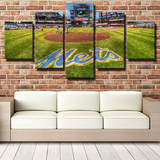 MLB Baseball Team New York Mets Home Stadium 5 Piece Canvas Wall Art Painting Wallpaper Poster Picture Print Photo Decor