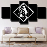 MLB Chicago White Sox Baseball Sports Team Logo 5 Piece Canvas Wall Art Painting Wallpaper Poster Picture Print Photo Decor