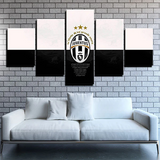Juventus FC Italian Serie A Football Team Logo 5 Piece Canvas Wall Art Painting Wallpaper Poster Picture Print Photo Decor