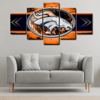 NFL Football Sports Team Logo Denver Broncos 5 Piece Canvas Wall Art Painting Wallpaper Poster Picture Print Photo Decor