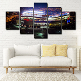 NFL Football Team Denver Broncos Arena Stadium 5 Piece Canvas Wall Art Painting Wallpaper Poster Picture Print Photo Decor