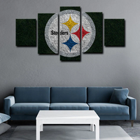 American NFL Football Team Pittsburgh Steelers Logo 5 Piece Canvas Wall Art Painting Wallpaper Poster Picture Print Photo Decor