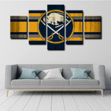 Buffalo Sabres Logo NHL Hockey Sports Team 5 Piece Canvas Wall Art Painting Wallpaper Poster Picture Print Photo Decor