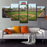 Chicago Cubs Home Wrigley Field View Baseball team 5 Piece Canvas Wall Art Painting Wallpaper Poster Picture Print Photo Decor