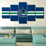 Vancouver Canucks Stripes Logo NHL Hockey Sports 5 Piece Canvas Wall Art Painting Wallpaper Poster Picture Print Photo Decor