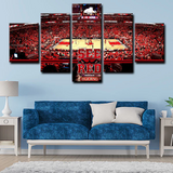 Chicago Bulls Court Stadium NBA Basketball Team 5 Piece Canvas Wall Art Painting Wallpaper Poster Picture Print Photo Decor