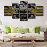 NFL Football Sports Team Pittsburgh Steelers Logo 5 Piece Canvas Wall Art Painting Wallpaper Poster Picture Print Photo Decor