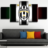 Juventus Serie A Football Soccer Team Stripe Logo 5 Piece Canvas Wall Art Painting Wallpaper Poster Picture Print Photo Decor