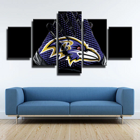 Baltimore Ravens NFL Football Sports Team Gloves Logo 5 Piece Canvas Wall Art Painting Wallpaper Poster Picture Print Photo Decor