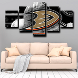 Anaheim Ducks Logo NHL Hockey Sports Team 5 Piece Canvas Wall Art Painting Wallpaper Poster Picture Print Photo Decor