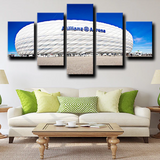 Allianz Arena White Bayern Munich Football Stadium 5 Piece Canvas Wall Art Painting Wallpaper Poster Picture Print Photo Decor