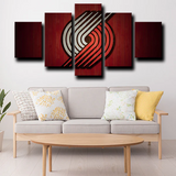 Portland Trail Blazers NBA Basketball Sports Team Logo 5 Piece Canvas Wall Art Painting Wallpaper Poster Picture Print Photo Decor