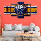 Buffalo Sabres NHL Hockey Sports Team Logo 5 Piece Canvas Wall Art Painting Wallpaper Poster Picture Print Photo Decor