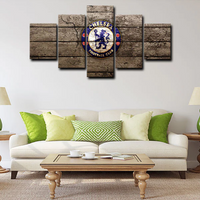 Premier League Football Team Chelsea FC Logo 5 Piece Canvas Wall Art Painting Wallpaper Poster Picture Print Photo Decor