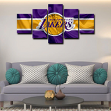 Los Angeles Lakers NBA Basketball Team Zijin Legion Logo 5 Piece Canvas Wall Art Painting Wallpaper Poster Picture Print Photo Decor