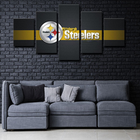 American Football Team Pittsburgh Steelers Logo NFL 5 Piece Canvas Wall Art Painting Wallpaper Poster Picture Print Photo Decor