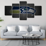 Seattle Seahawks Logo NFL American Football Team 5 Piece Canvas Wall Art Painting Wallpaper Poster Picture Print Photo Decor