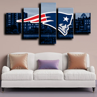NFL Football Team New England Patriots Logo City 5 Piece Canvas Wall Art Painting Wallpaper Poster Picture Print Photo Decor