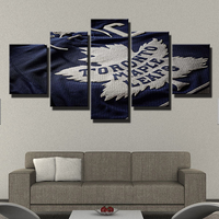 Toronto Maple Leafs NHL Hockey Sports Team Logo 5 Piece Canvas Wall Art Painting Wallpaper Poster Picture Print Photo Decor
