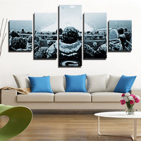 Green Bay Packers NFL Football Audience in Snow 5 Piece Canvas Wall Art Painting Wallpaper Poster Picture Print Photo Decor