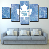 Toronto Maple Leafs NHL Hockey Scratched Ice Logo 5 Piece Canvas Wall Art Painting Wallpaper Poster Picture Print Photo Decor