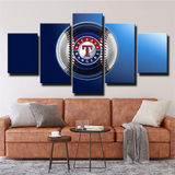 MLB Sports Team Texas Rangers Baseball Badge Logo 5 Piece Canvas Wall Art Painting Wallpaper Poster Picture Print Photo Decor
