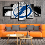 Tampa Bay Lightning NHL Hockey Sports Team Logo 5 Piece Canvas Wall Art Painting Wallpaper Poster Picture Print Photo Decor