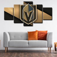 Vegas Golden Knights NHL Hockey Sports Team Logo 5 Piece Canvas Wall Art Painting Wallpaper Poster Picture Print Photo Decor