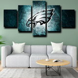 NFL Football Sports Team Philadelphia Eagles Logo 5 Piece Canvas Wall Art Painting Wallpaper Poster Picture Print Photo Decor