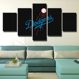 Los Angeles Dodgers MLB Baseball Sports Team Logo 5 Piece Canvas Wall Art Painting Wallpaper Poster Picture Print Photo Decor