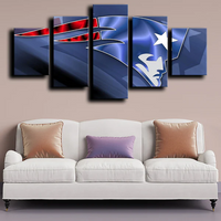 NFL Football Sports Team New England Patriots Logo 5 Piece Canvas Wall Art Painting Wallpaper Poster Picture Print Photo Decor