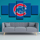 Chicago Cubs MLB Baseball Sports team Blue Bears 5 Piece Canvas Wall Art Painting Wallpaper Poster Picture Print Photo Decor