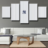 New York Yankees MLB Baseball Team Stripe Logo 5 Piece Canvas Wall Art Painting Wallpaper Poster Picture Print Photo Decor